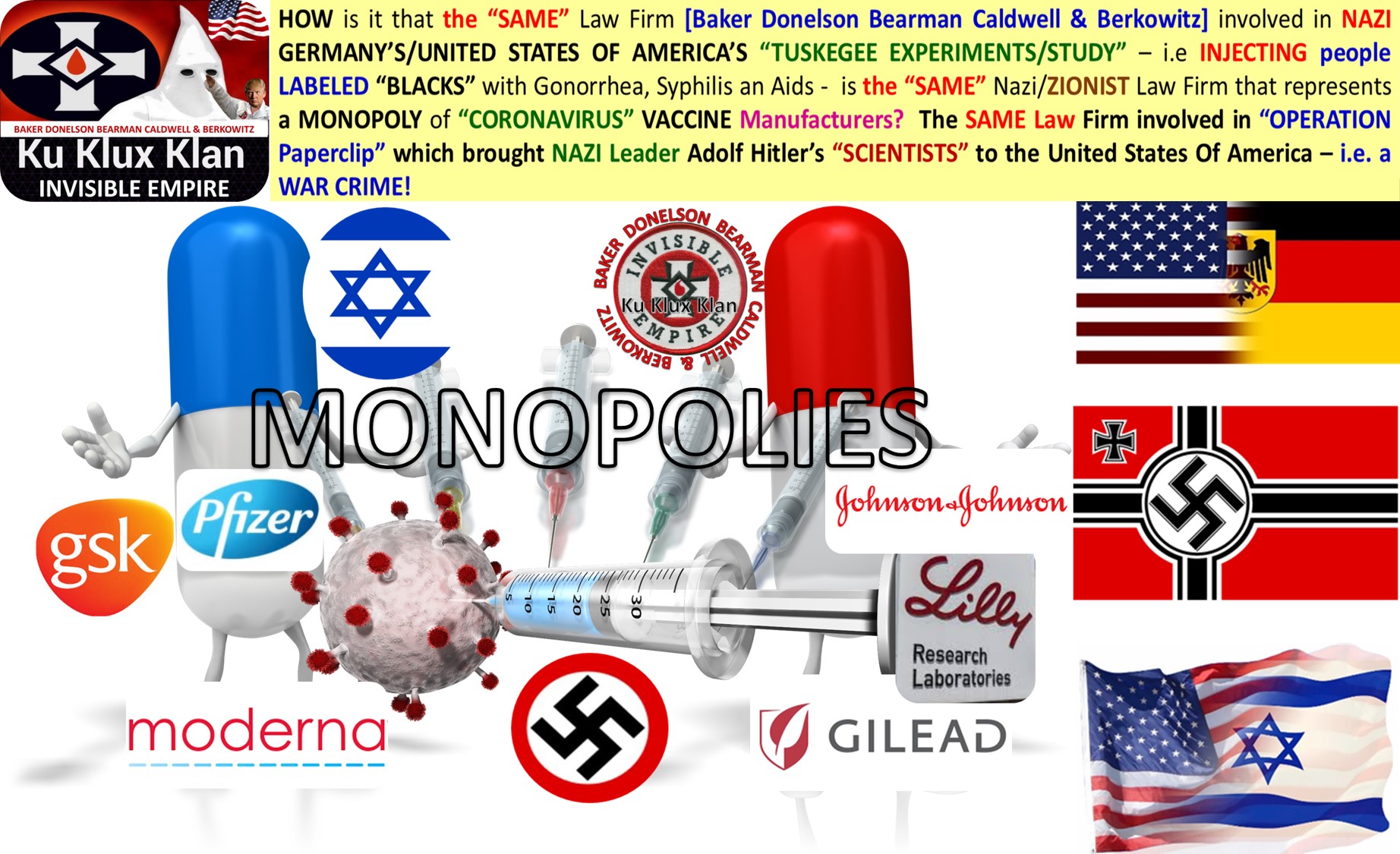 MONOPOLIES Coronavirus VACCINE
